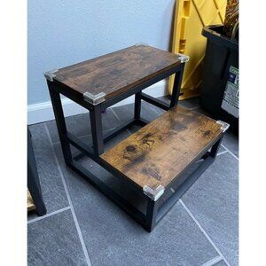 Wooden Step Stools for Adults Kids Toddler for High Bed Kitchen Bathroom-Hold Up